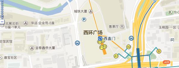 西环广场简略地图